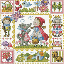 Load image into Gallery viewer, Little Red Riding Hood And Grandma Wolf - 30*30CM 14CT Stamped Cross Stitch(Fairy Brand)
