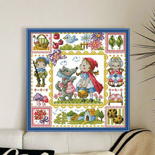 Load image into Gallery viewer, Little Red Riding Hood And Grandma Wolf - 30*30CM 14CT Stamped Cross Stitch(Fairy Brand)
