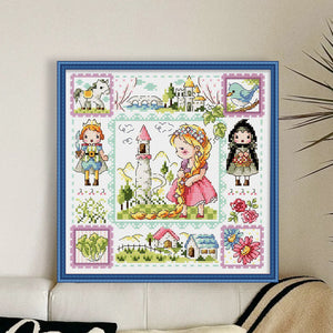 Rapunzel - 30*30CM 14CT Stamped Cross Stitch(Fairy Brand)