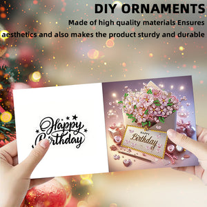 6PCS DIY Diamond Art Greeting Cards Birthday Theme Congratulations Cards & Gifts