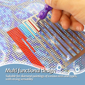 Stainless Steel Diamond Painting Ruler DIY Diamond Painting Tools (2 Rows Round)