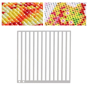 Stainless Steel Diamond Painting Ruler DIY Diamond Painting Tool (2 Rows Square)