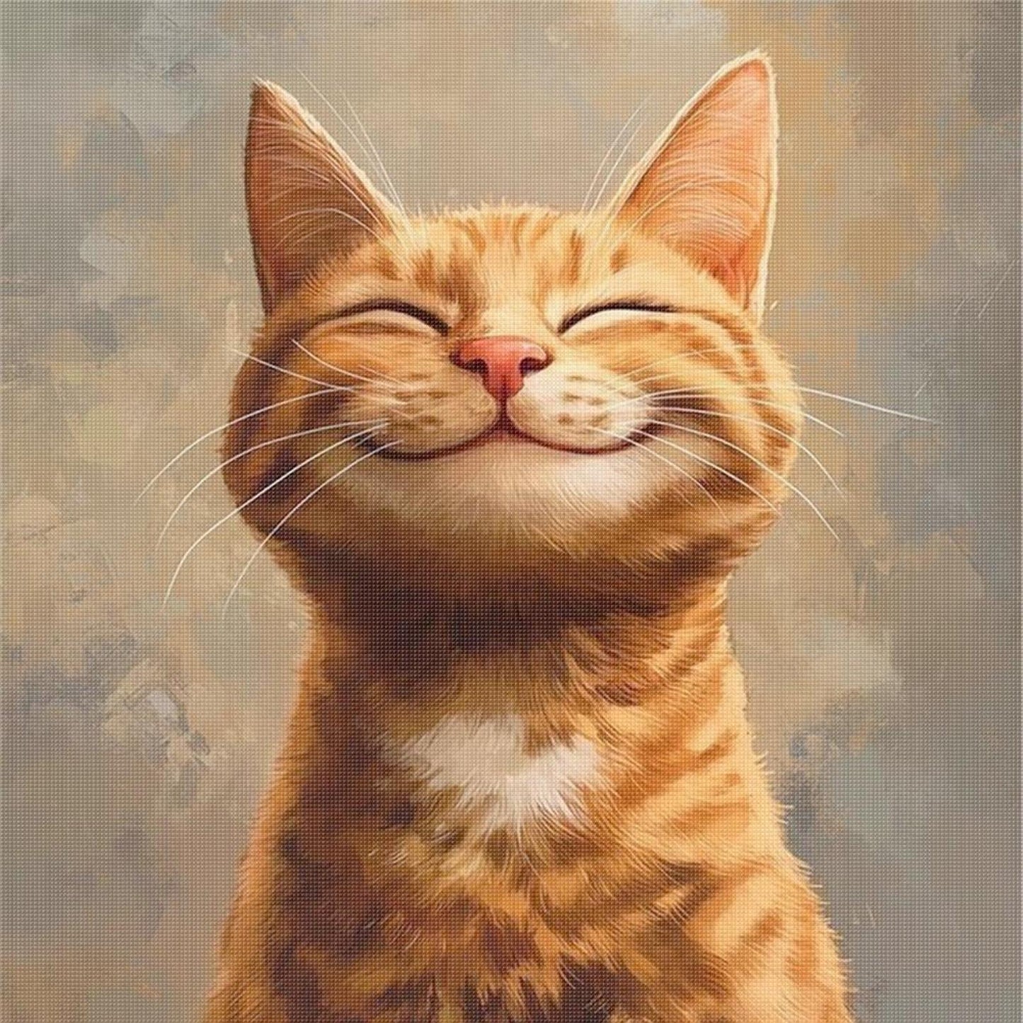 Cat - Full 11CT Stamped Cross Stitch 40x40CM - Yishu