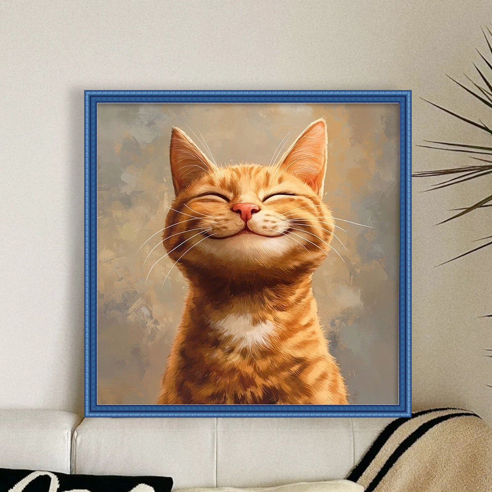 Cat - Full 11CT Stamped Cross Stitch 40x40CM - Yishu
