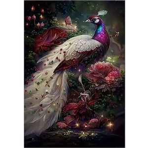 Gorgeous Peony Peacock - 50*73CM 11CT Stamped Cross Stitch(Mona Lisa Brand)