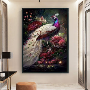 Gorgeous Peony Peacock - 50*73CM 11CT Stamped Cross Stitch(Mona Lisa Brand)