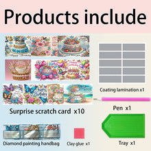 Load image into Gallery viewer, 10pcs DIY Diamond Painting Crystal Scratch Card Rhinestone Party Event Gift Card
