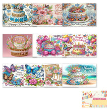 Load image into Gallery viewer, 10pcs DIY Diamond Painting Crystal Scratch Card Rhinestone Party Event Gift Card
