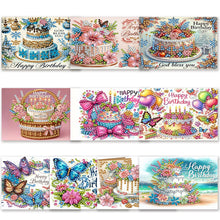 Load image into Gallery viewer, 10pcs DIY Diamond Painting Crystal Scratch Card Rhinestone Party Event Gift Card
