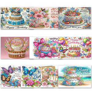 10pcs DIY Diamond Painting Crystal Scratch Card Rhinestone Party Event Gift Card
