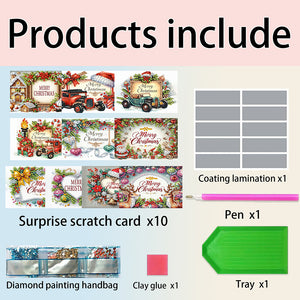 10pcs DIY Diamond Painting Crystal Scratch Card Rhinestone Party Event Gift Card