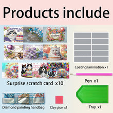 Load image into Gallery viewer, 10pcs DIY Diamond Painting Crystal Scratch Card Rhinestone Party Event Gift Card
