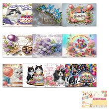 Load image into Gallery viewer, 10pcs DIY Diamond Painting Crystal Scratch Card Rhinestone Party Event Gift Card
