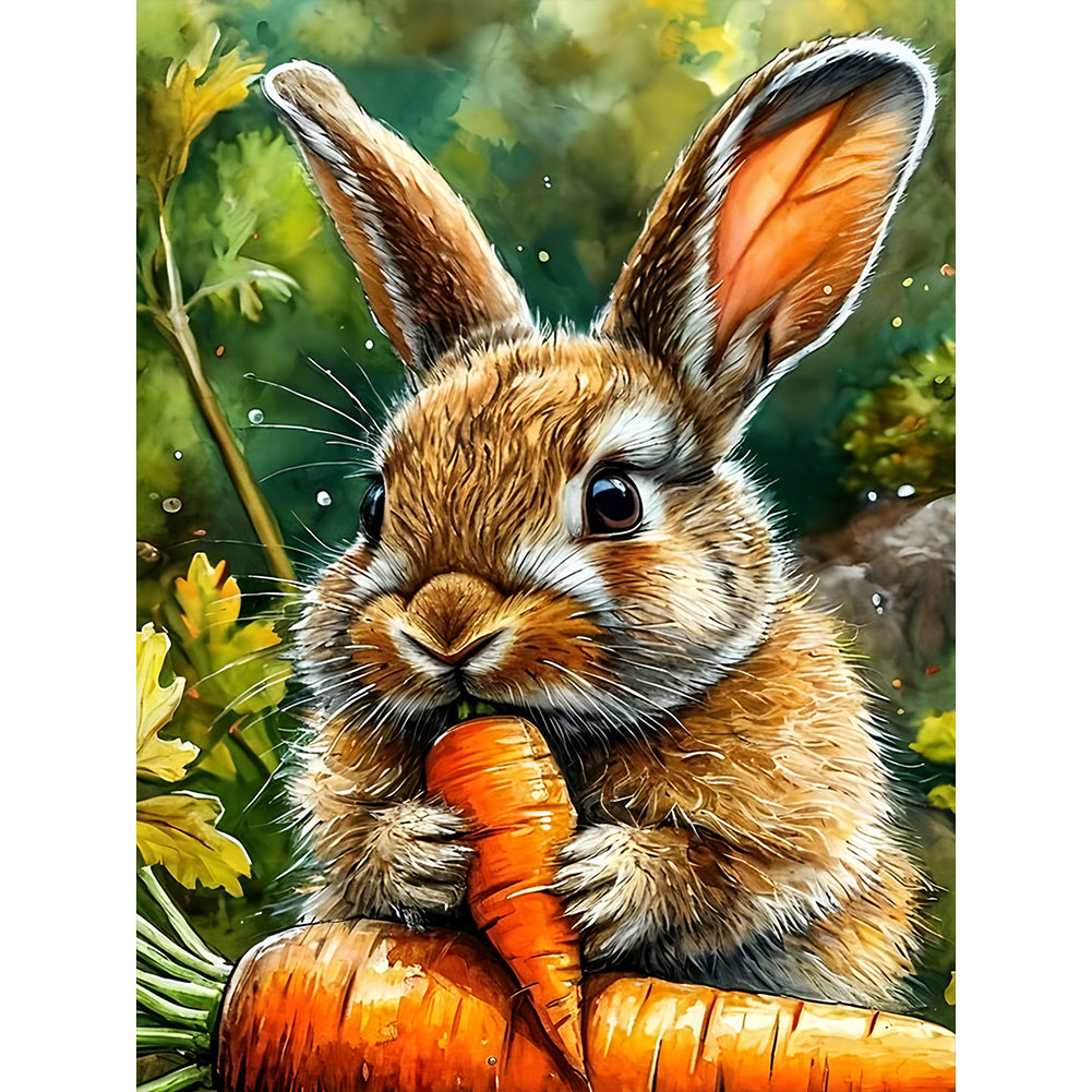 Carrot Rabbit 30*40CM(Canvas) Full Round Drill Diamond Painting