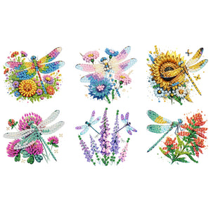 6PCS 2D Flat DIY Diamond Art Refrigerator Magnet Sticker for Home Kitchen Decor