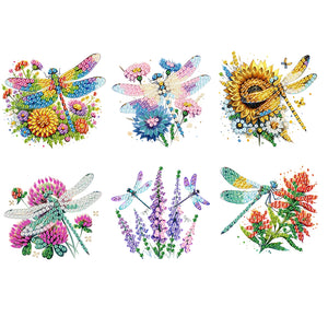 6PCS 2D Flat DIY Diamond Art Refrigerator Magnet Sticker for Home Kitchen Decor