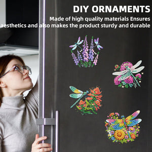 6PCS 2D Flat DIY Diamond Art Refrigerator Magnet Sticker for Home Kitchen Decor