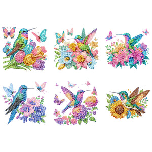 6PCS 2D Flat DIY Diamond Art Refrigerator Magnet Sticker for Home Kitchen Decor
