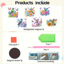 Load image into Gallery viewer, 6PCS 2D Flat DIY Diamond Art Refrigerator Magnet Sticker for Home Kitchen Decor
