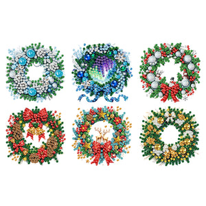 6PCS 2D Flat DIY Diamond Art Refrigerator Magnet Sticker for Home Kitchen Decor
