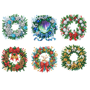 6PCS 2D Flat DIY Diamond Art Refrigerator Magnet Sticker for Home Kitchen Decor