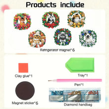 Load image into Gallery viewer, 6PCS 2D Flat DIY Diamond Art Refrigerator Magnet Sticker for Home Kitchen Decor
