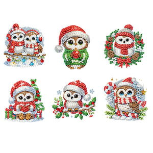 6PCS 2D Flat DIY Diamond Art Refrigerator Magnet Sticker for Home Kitchen Decor