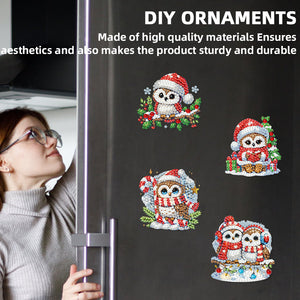6PCS 2D Flat DIY Diamond Art Refrigerator Magnet Sticker for Home Kitchen Decor