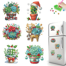 Load image into Gallery viewer, 6PCS 2D Flat DIY Diamond Art Refrigerator Magnet Sticker for Home Kitchen Decor
