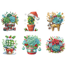 Load image into Gallery viewer, 6PCS 2D Flat DIY Diamond Art Refrigerator Magnet Sticker for Home Kitchen Decor

