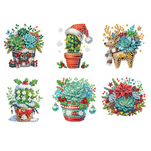 Load image into Gallery viewer, 6PCS 2D Flat DIY Diamond Art Refrigerator Magnet Sticker for Home Kitchen Decor
