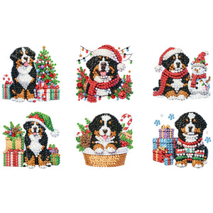 6PCS 2D Flat DIY Diamond Art Refrigerator Magnet Sticker for Home Kitchen Decor