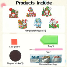 Load image into Gallery viewer, 6PCS 2D Flat DIY Diamond Art Refrigerator Magnet Sticker for Home Kitchen Decor
