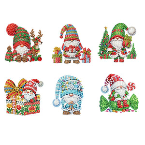 6PCS 2D Flat DIY Diamond Art Refrigerator Magnet Sticker for Home Kitchen Decor