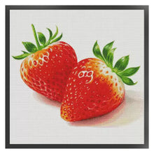 Load image into Gallery viewer, Food Series-Two Strawberries - 50*50CM 14CT Stamped Cross Stitch(Fairy Brand)
