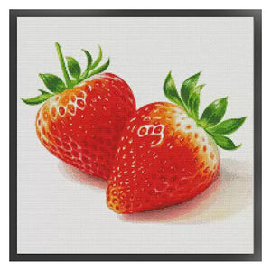 Food Series-Two Strawberries - 50*50CM 14CT Stamped Cross Stitch(Fairy Brand)
