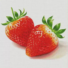 Load image into Gallery viewer, Food Series-Two Strawberries - 50*50CM 14CT Stamped Cross Stitch(Fairy Brand)
