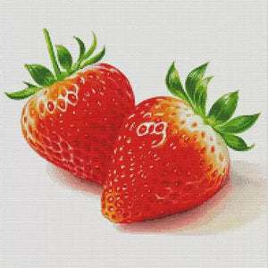Food Series-Two Strawberries - 50*50CM 14CT Stamped Cross Stitch(Fairy Brand)