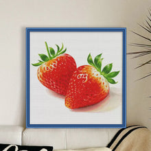 Load image into Gallery viewer, Food Series-Two Strawberries - 50*50CM 14CT Stamped Cross Stitch(Fairy Brand)
