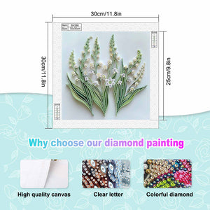 Quilling Lily Of The Valley 30*30CM(Canvas) Partial Special Shaped Drill Diamond Painting