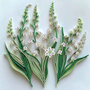 Quilling Lily Of The Valley 30*30CM(Canvas) Partial Special Shaped Drill Diamond Painting
