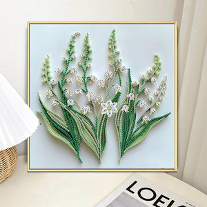 Quilling Lily Of The Valley 30*30CM(Canvas) Partial Special Shaped Drill Diamond Painting