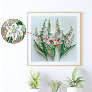 Quilling Lily Of The Valley 30*30CM(Canvas) Partial Special Shaped Drill Diamond Painting