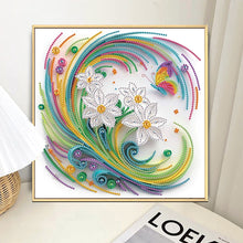 Load image into Gallery viewer, Quilling Frangipani 30*30CM(Canvas) Partial Special Shaped Drill Diamond Painting
