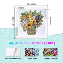 Load image into Gallery viewer, Quilling Sunflower Bouquet 30*30CM(Canvas) Partial Special Shaped Drill Diamond Painting
