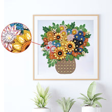 Load image into Gallery viewer, Quilling Sunflower Bouquet 30*30CM(Canvas) Partial Special Shaped Drill Diamond Painting
