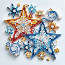 Load image into Gallery viewer, Quilling Five-Pointed Star 30*30CM(Canvas) Partial Special Shaped Drill Diamond Painting
