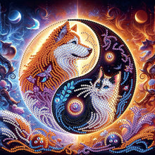 Load image into Gallery viewer, Tai Chi Bagua Cats And Dogs 30*30CM(Canvas) Partial Special Shaped Drill Diamond Painting
