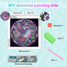 Load image into Gallery viewer, Purple Hummingbird 30*30CM(Canvas) Partial Special Shaped Drill Diamond Painting
