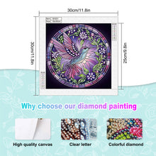 Load image into Gallery viewer, Purple Hummingbird 30*30CM(Canvas) Partial Special Shaped Drill Diamond Painting
